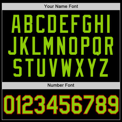 Custom Black Neon Green-Red Authentic Throwback Basketball Jersey