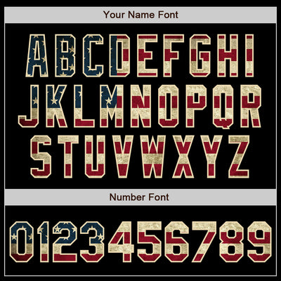 Custom Black Vintage USA Flag-Cream Authentic Baseball Jersey