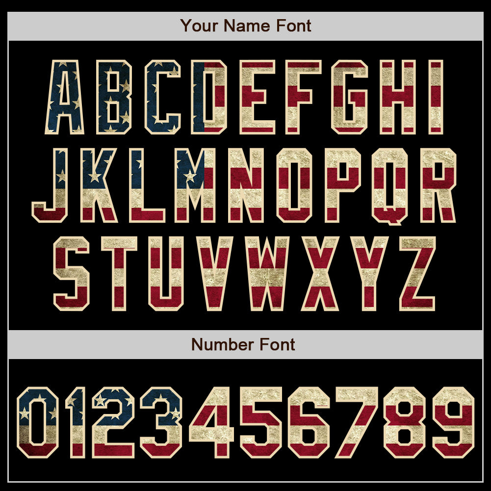 Custom Black Vintage USA Flag-Cream Authentic Baseball Jersey