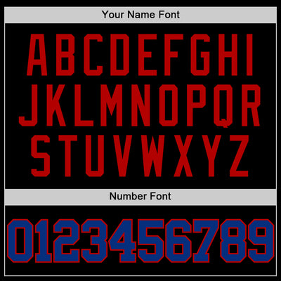 Custom Black Royal-Red Authentic Throwback Basketball Jersey