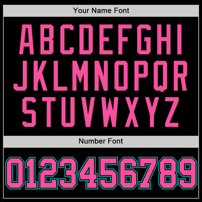 Custom Black Pink Aqua-White Authentic Throwback Basketball Jersey