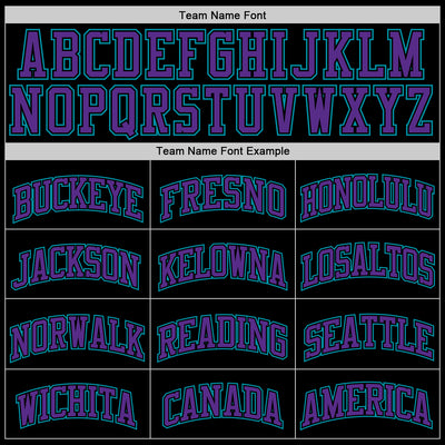 Custom Black Purple-Teal Authentic Throwback Basketball Jersey