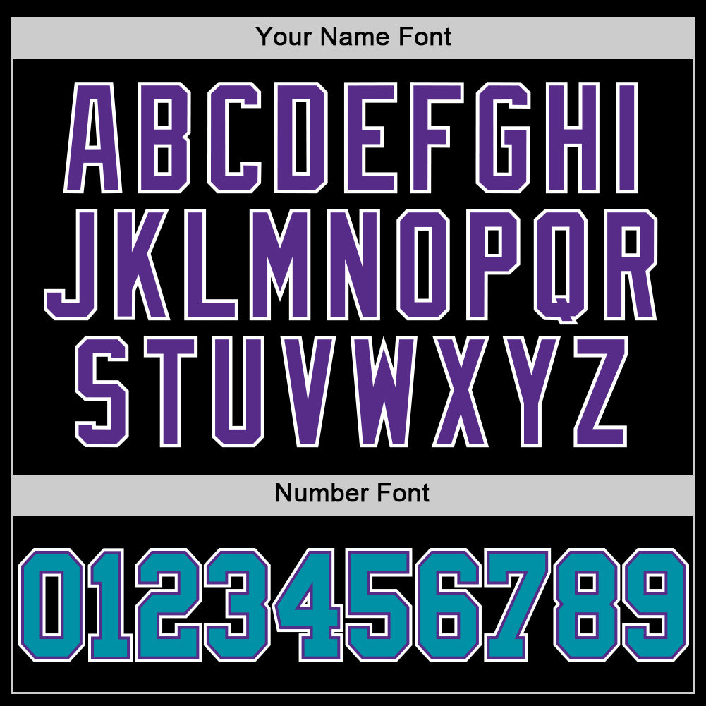 Custom Black Teal Purple-White Authentic Throwback Basketball Jersey