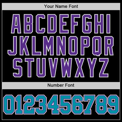 Custom Black Teal Purple-White Authentic Throwback Basketball Jersey