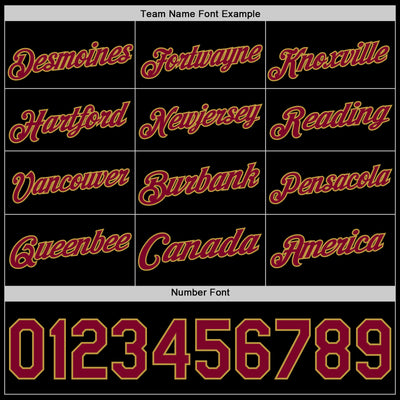 Custom Black Maroon-Old Gold Authentic Basketball Jersey