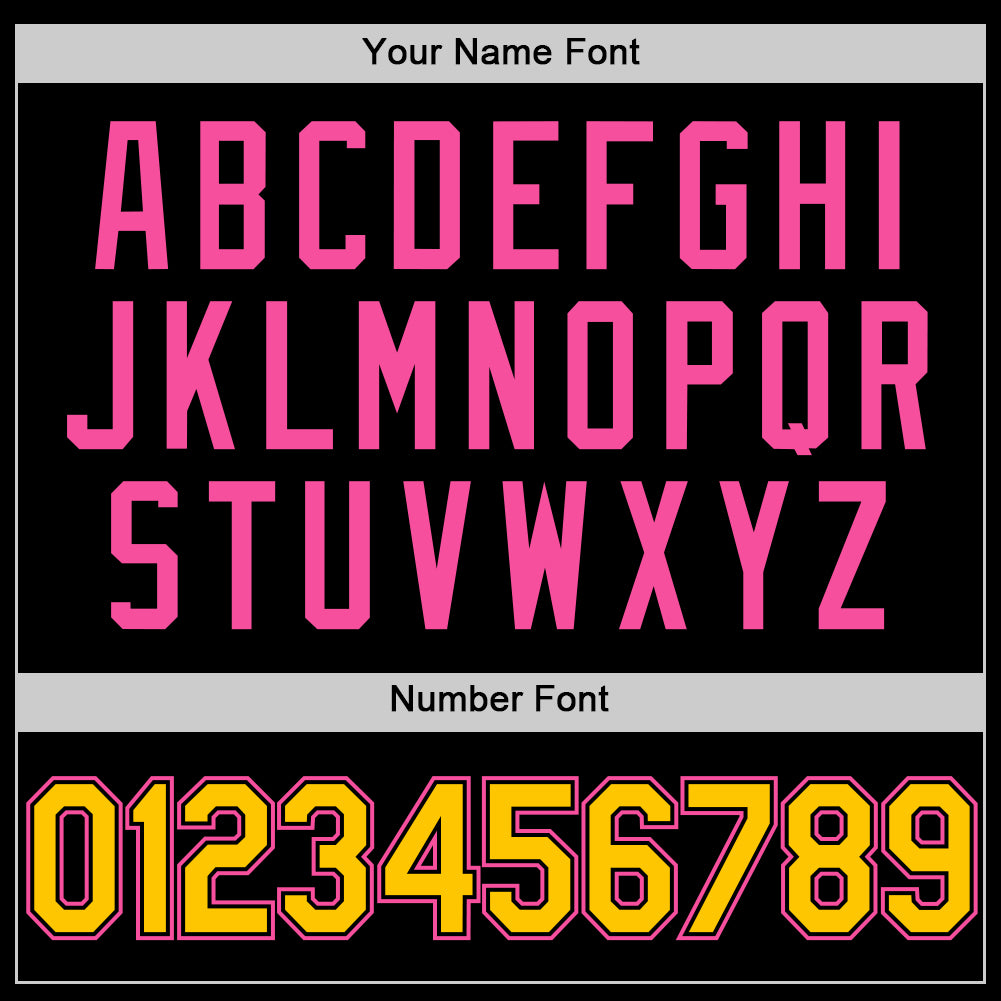 Custom Black Yellow-Pink Authentic Basketball Jersey