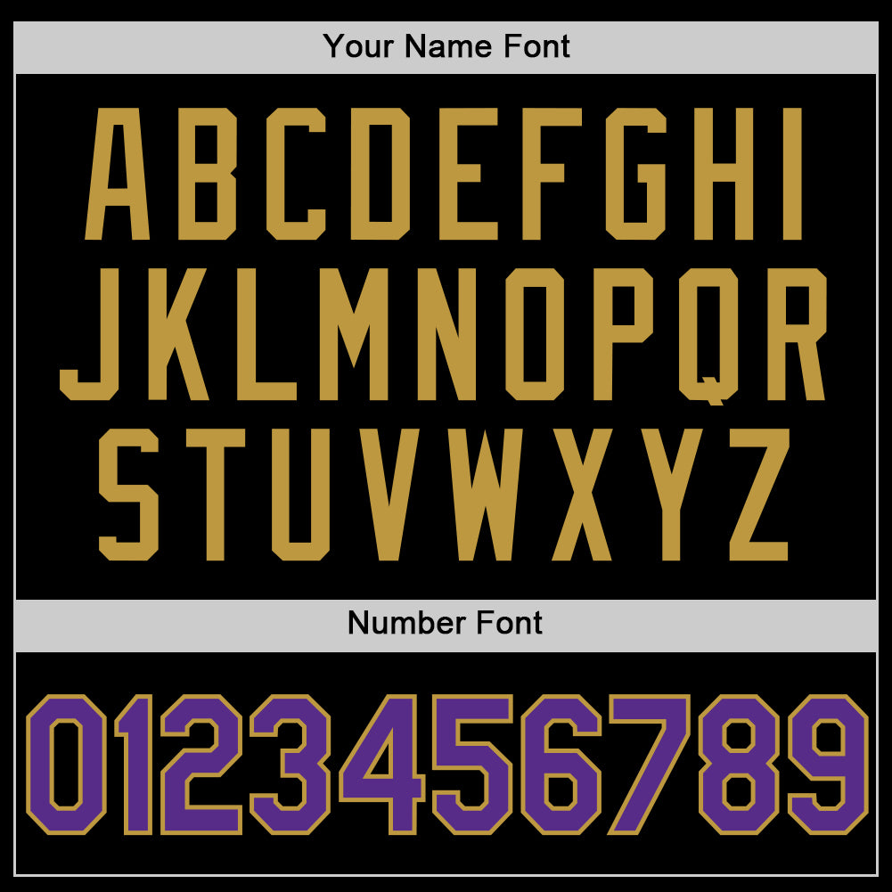 Custom Black Purple-Old Gold Authentic Basketball Jersey