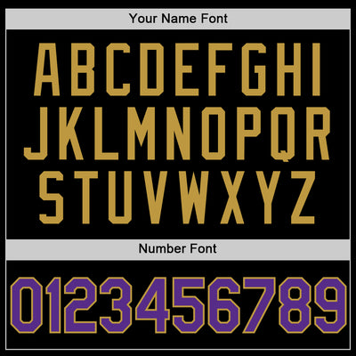 Custom Black Purple-Old Gold Authentic Basketball Jersey