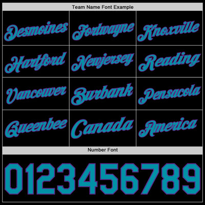 Custom Black Teal-Purple Authentic Basketball Jersey