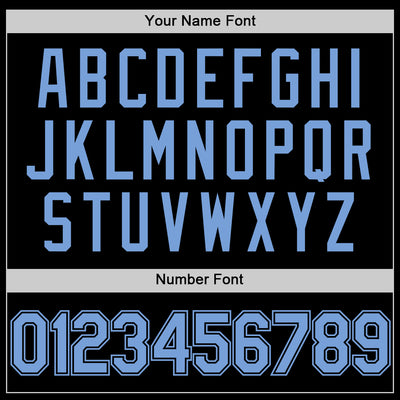 Custom Black Light Blue Authentic Basketball Jersey