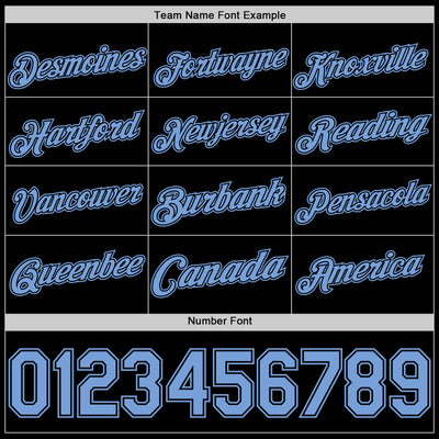 Custom Black Light Blue Authentic Basketball Jersey