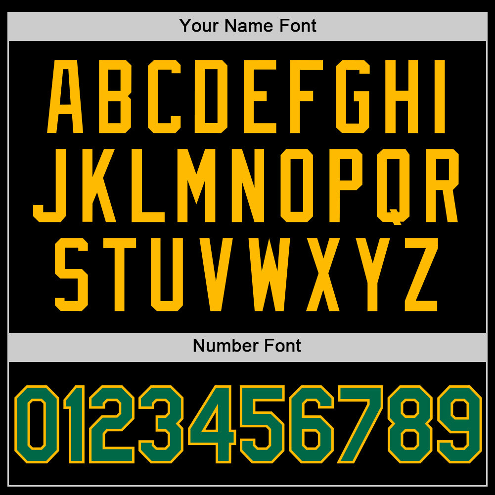 Custom Black Kelly Green-Gold Authentic Basketball Jersey