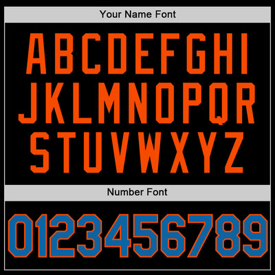 Custom Black Blue-Orange Authentic Basketball Jersey