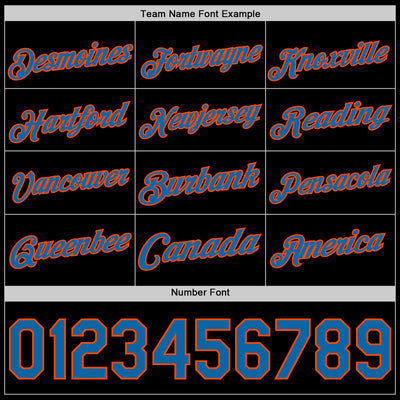 Custom Black Blue-Orange Authentic Basketball Jersey