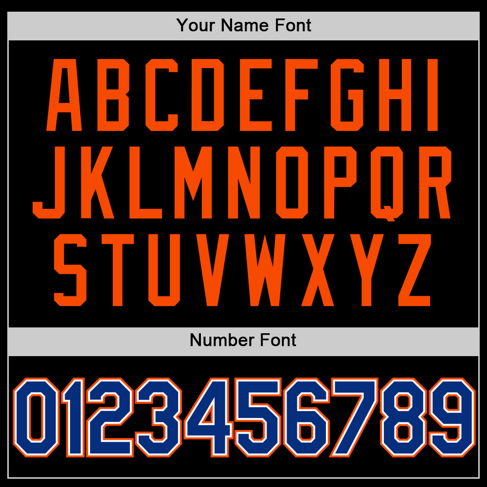 Custom Black Royal White-Orange Authentic Basketball Jersey