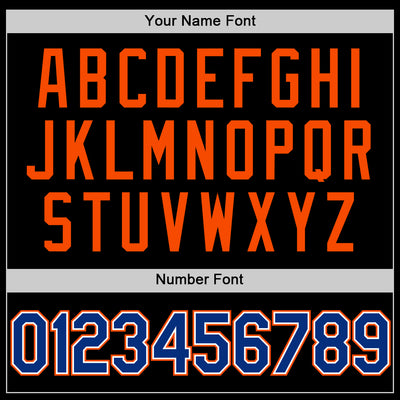 Custom Black Royal White-Orange Authentic Basketball Jersey