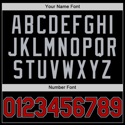 Custom Black Red-Gray Authentic Basketball Jersey