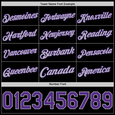Custom Black Purple-Gray Authentic Basketball Jersey