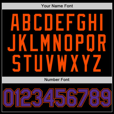 Custom Black Purple-Orange Authentic Basketball Jersey