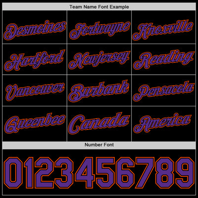 Custom Black Purple-Orange Authentic Basketball Jersey
