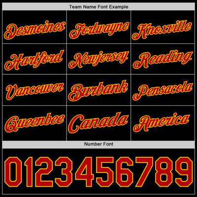 Custom Black Red-Gold Authentic Basketball Jersey