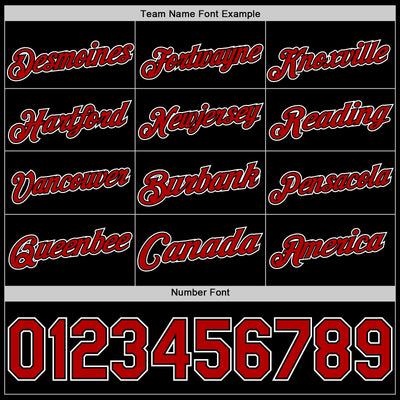 Custom Black Red-White Authentic Basketball Jersey