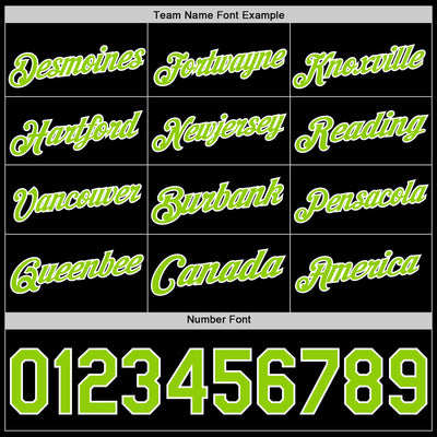 Custom Black Neon Green-White Authentic Basketball Jersey