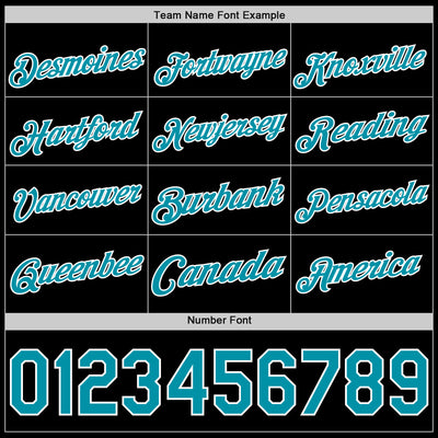 Custom Black Teal-White Authentic Basketball Jersey