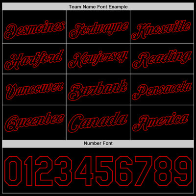 Custom Black Red Authentic Basketball Jersey