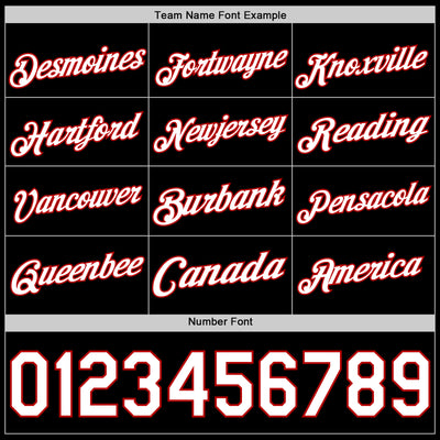 Custom Black White-Red Authentic Basketball Jersey