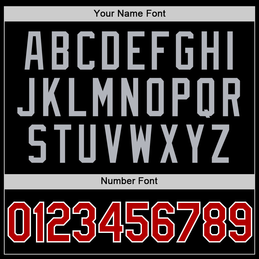 Custom Black Red White-Gray Authentic Basketball Jersey