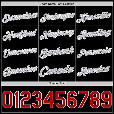 Custom Black Red White-Gray Authentic Basketball Jersey