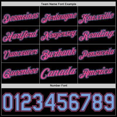 Custom Black Light Blue-Pink Authentic Basketball Jersey