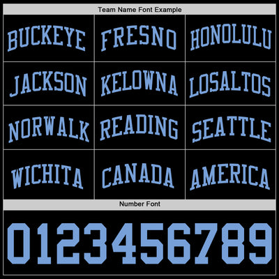 Custom Black Light Blue Authentic Basketball Jersey