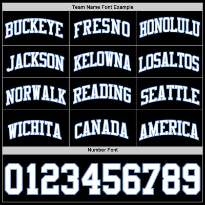 Custom Black White-Light Blue Authentic Basketball Jersey