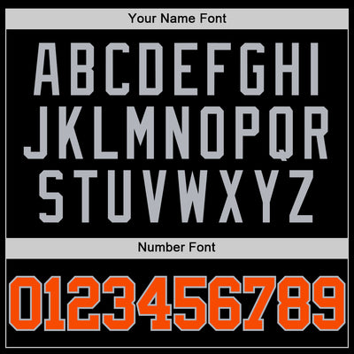 Custom Black Orange-Gray Authentic Basketball Jersey