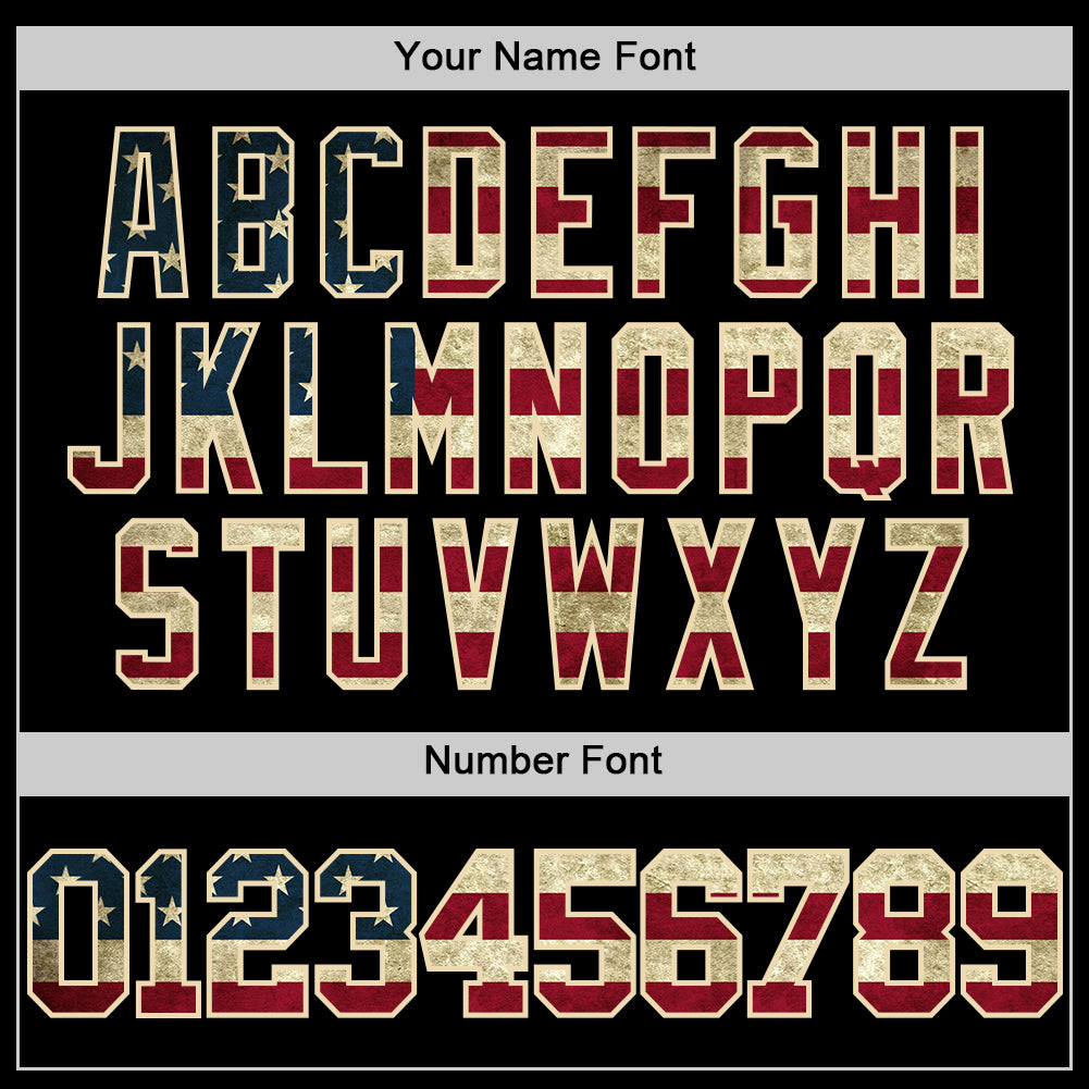 Custom Black Vintage USA Flag Cream-Red Authentic Basketball Jersey