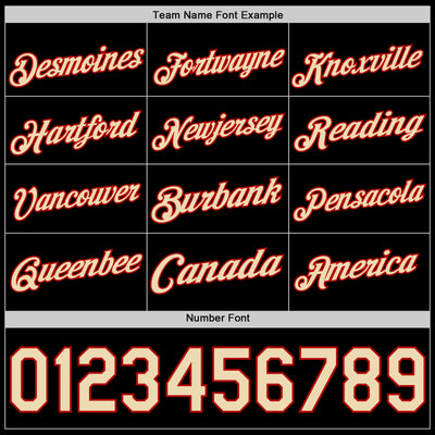 Custom Black Cream-Red Authentic Basketball Jersey