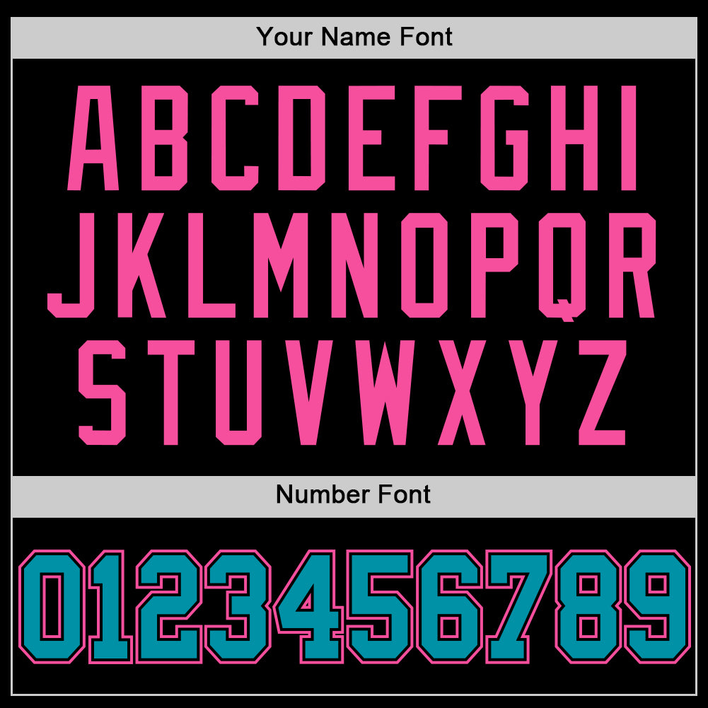 Custom Black Teal-Pink Authentic Basketball Jersey