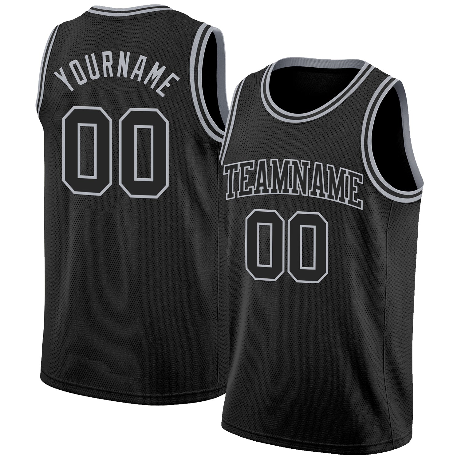 Custom Black Gray Authentic Basketball Jersey
