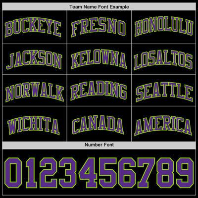 Custom Black Purple-Neon Green Authentic Basketball Jersey