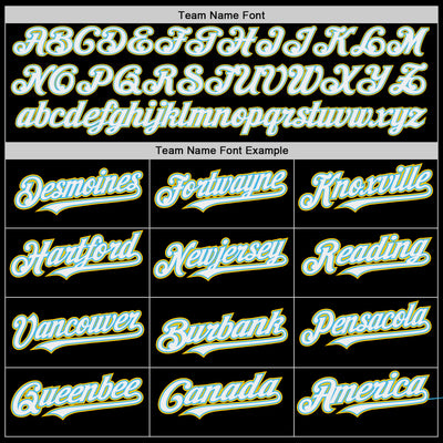 Custom Black White Sky Blue-Yellow Authentic Baseball Jersey