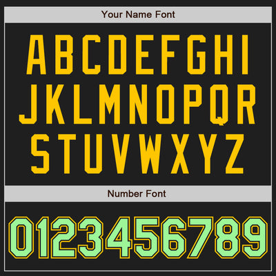 Custom Black Pea Green-Yellow Authentic Baseball Jersey