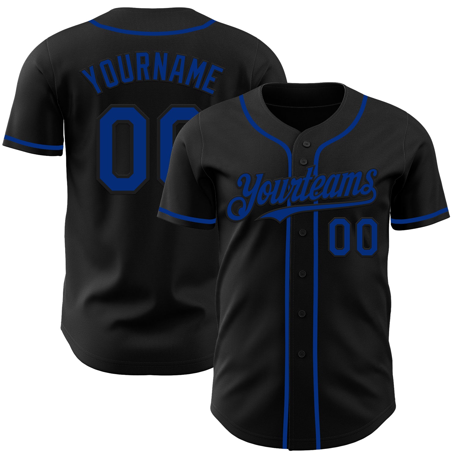 Custom Black Royal Authentic Baseball Jersey