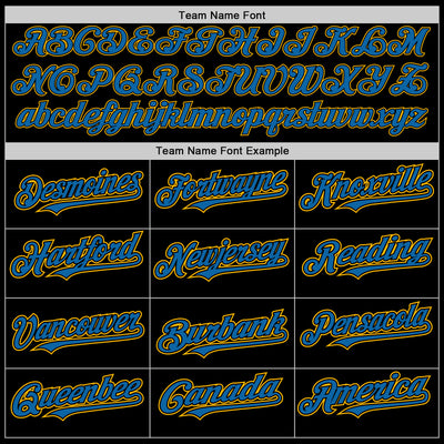 Custom Black Blue-Gold Authentic Baseball Jersey