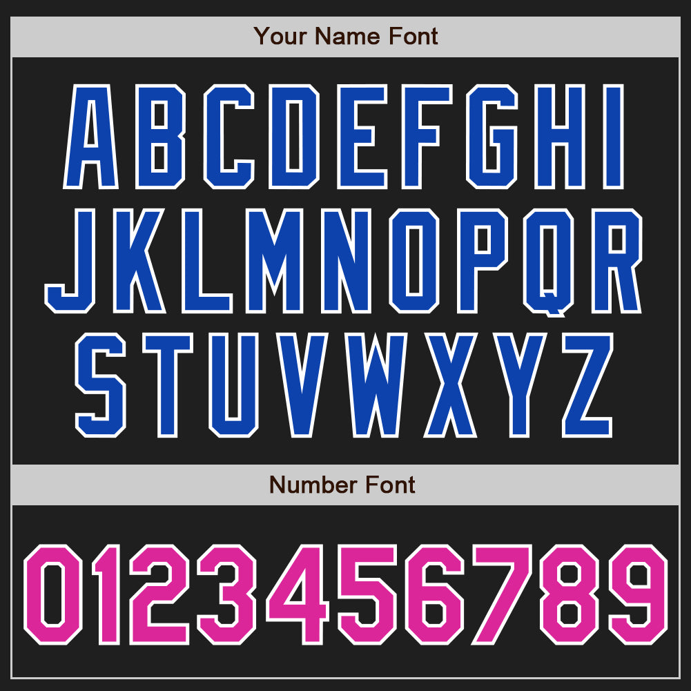 Custom Black Deep Pink Thunder Blue-White Authentic Baseball Jersey