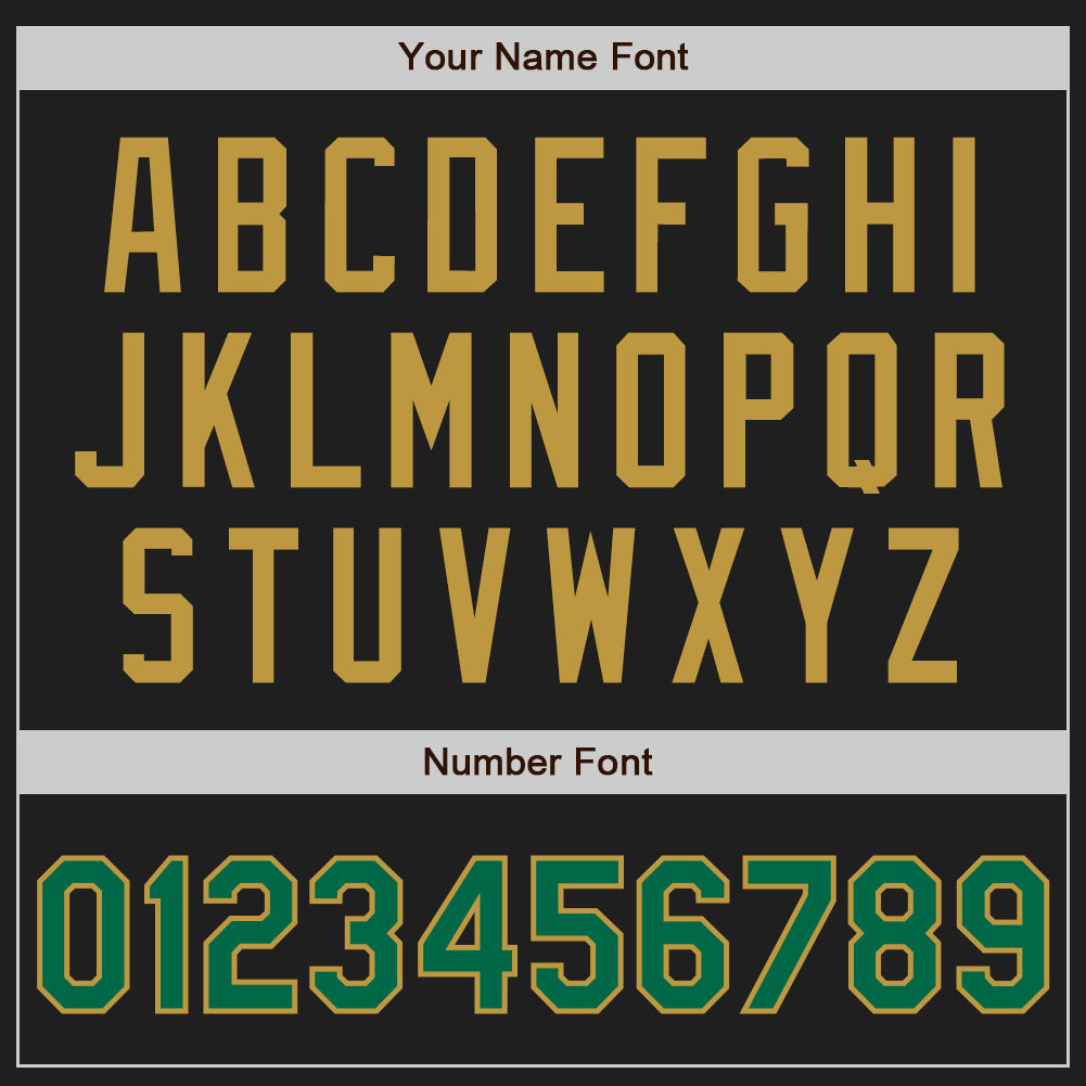 Custom Black Kelly Green Old Gold-Red Authentic Baseball Jersey