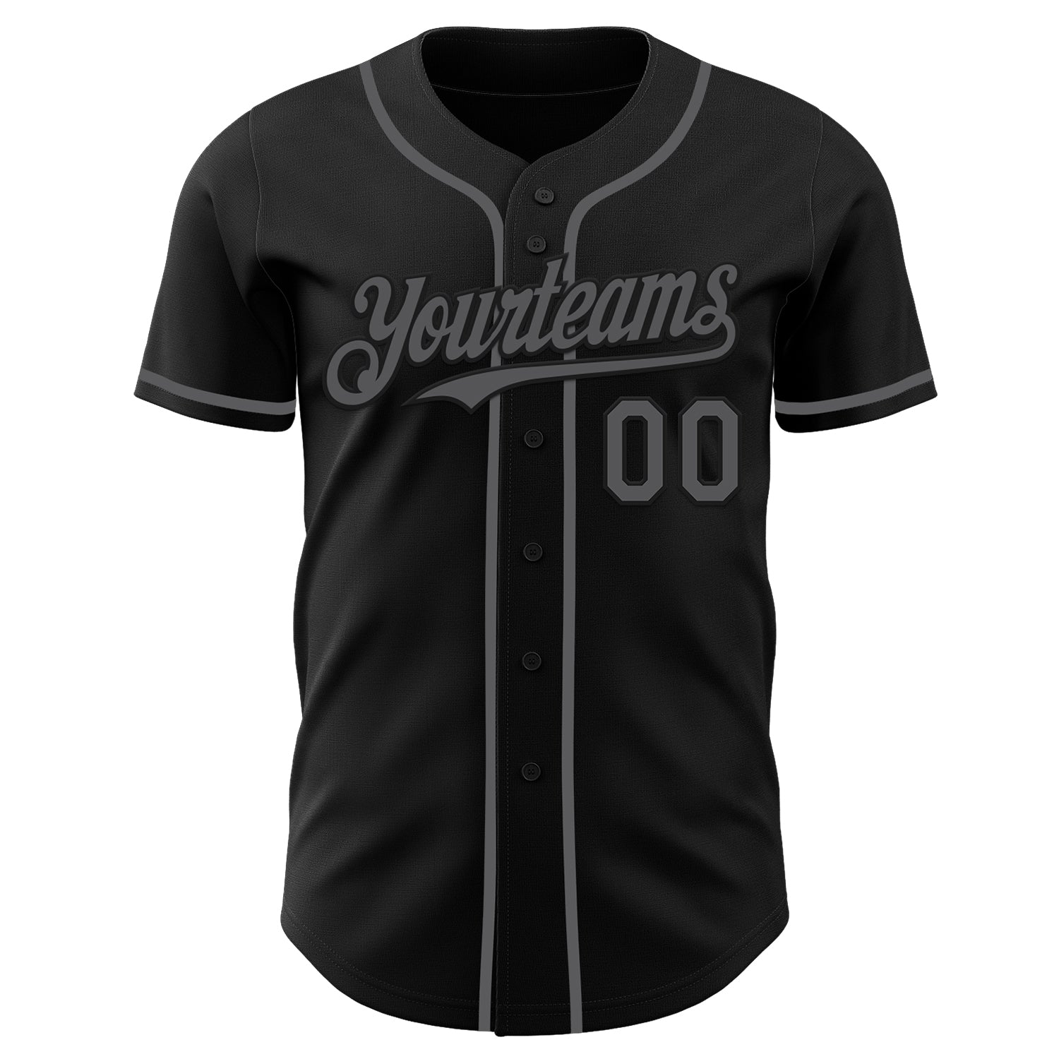 Custom Black Steel Gray Authentic Baseball Jersey