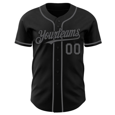Custom Black Steel Gray Authentic Baseball Jersey