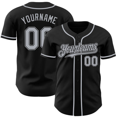 Custom Black Gray Authentic Baseball Jersey